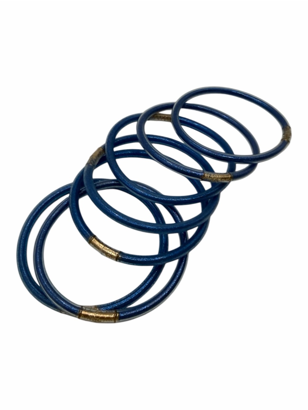 BuDhaGirl Bangles Set of 7 Dark Blue All Weather Size Large Boho Girlie Preppy
